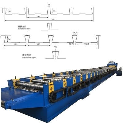 Yüksek hızlı Dovetail Shape Floor Steel Decking Roll Forming Machine