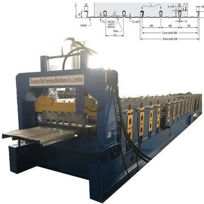Yüksek hızlı Dovetail Shape Floor Steel Decking Roll Forming Machine