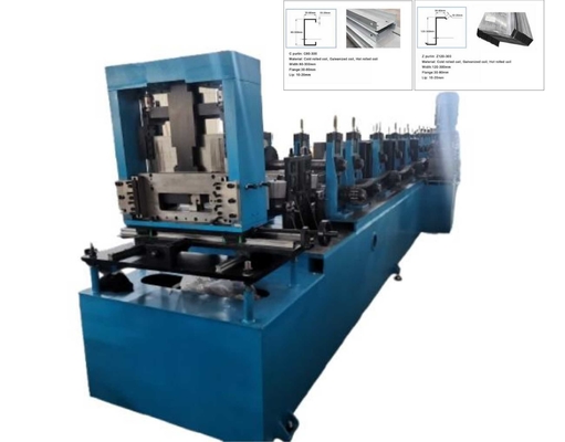 Otomatik Boyut Değişken Galvanize Bobin için C Z Purlin Roll Forming Machine