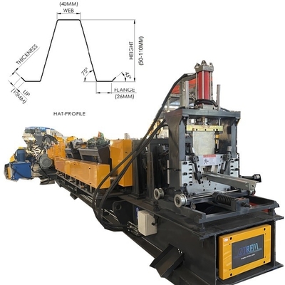 Şapka Purline Roll Forming Makine Toplu olarak Tamamen Otomatik olarak Purlines Profili Yapın